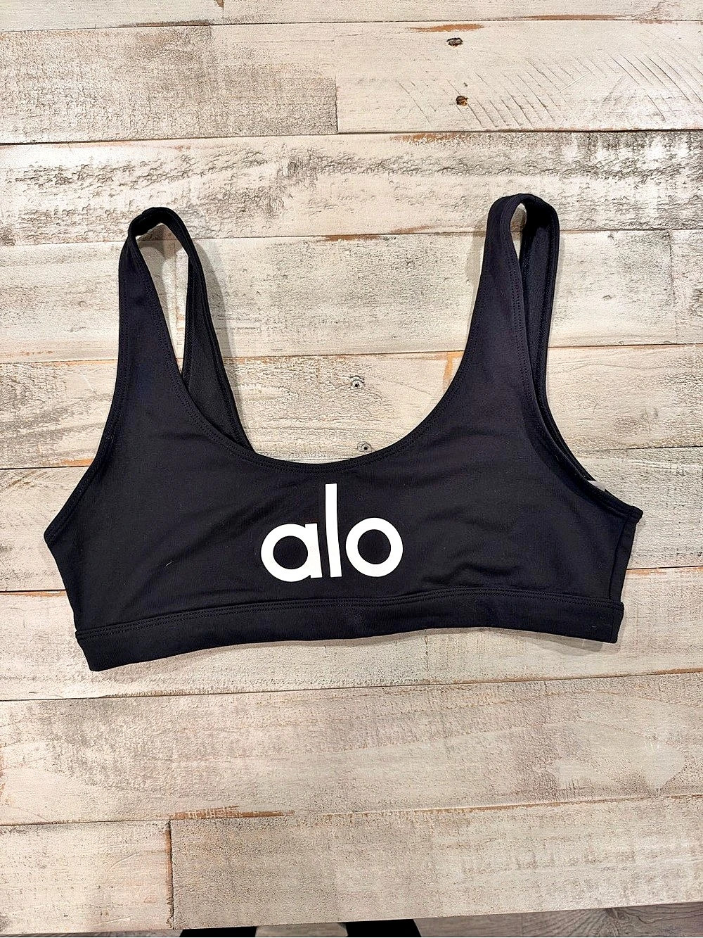 ALO Yoga Airlift Double Trouble Sports Bra Black Double Strap Size M